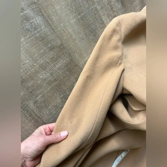 J.Crew Cashmere Wool Women’s Winter Pea Coat 16 beige Classic Longline Y2K - Picture 8 of 15